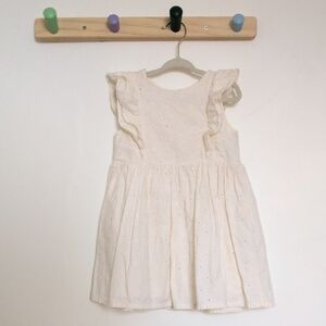 2T - H&M - Classic Cream Ruffle Sleeve Kids Dress